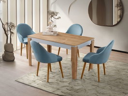 Hanah Home Mesa de Comedor Roble y Blanco